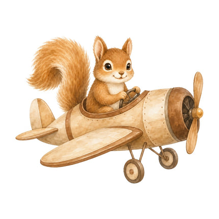 Aviator Squirrel 100% Cotton Fabric Panel Block Quilt Square AAB272