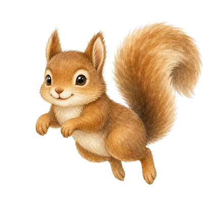 Squirrel 100% Cotton Fabric Panel Block Quilt Square AAB278