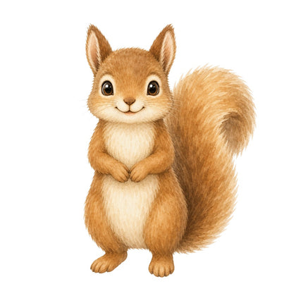 Squirrel 100% Cotton Fabric Panel Block Quilt Square AAB282