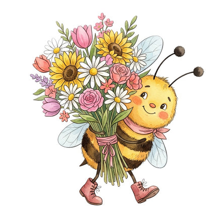 Bee 100% Cotton Fabric Panel Block Quilt Square AAB3206