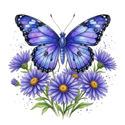 Floral Butterfly 100% Cotton Fabric Panel Block Quilt Square AAB3209