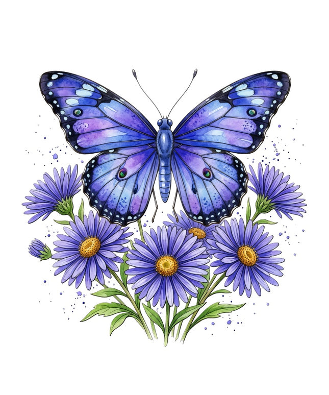 Floral Butterfly 100% Cotton Fabric Panel Block Quilt Square AAB3209