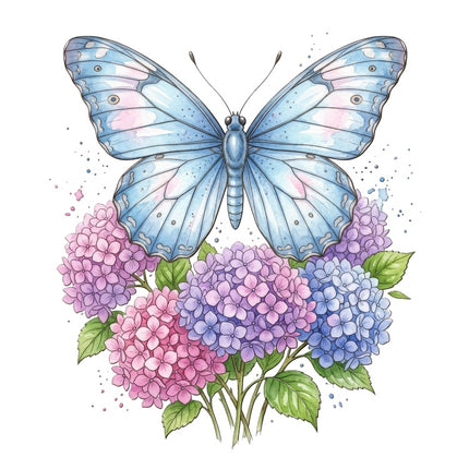 Floral Butterfly 100% Cotton Fabric Panel Block Quilt Square AAB3218