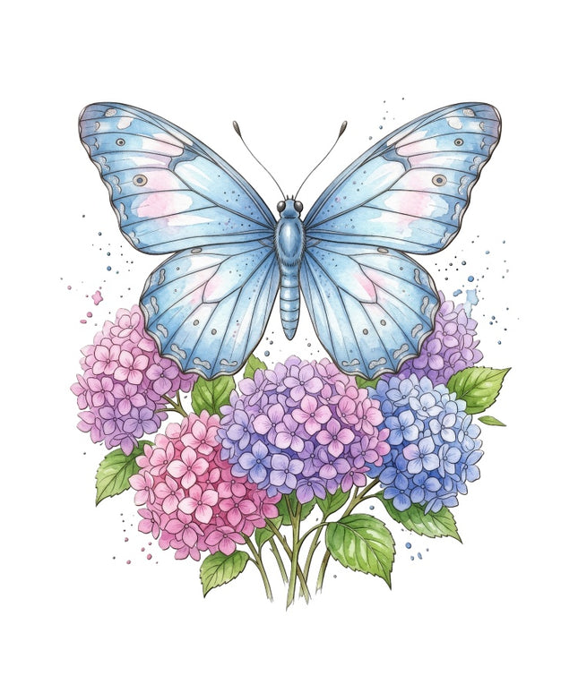 Floral Butterfly 100% Cotton Fabric Panel Block Quilt Square AAB3218