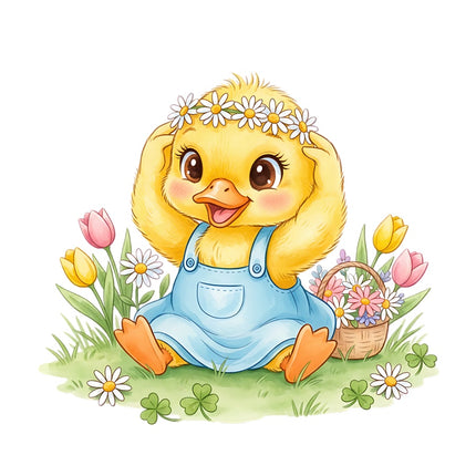 Yellow Duckling 100% Cotton Fabric Panel Block Quilt Square AAB328