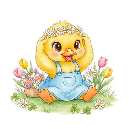 Yellow Duckling 100% Cotton Fabric Panel Block Quilt Square FLIP-AAB328