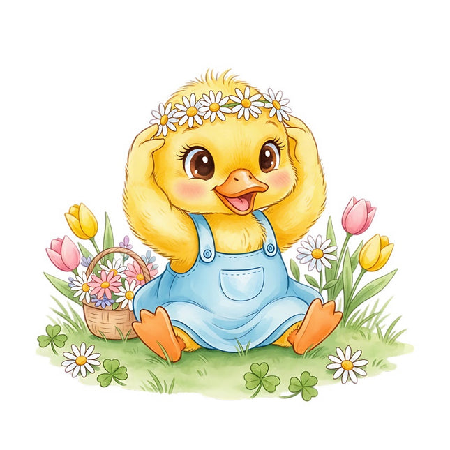 Yellow Duckling 100% Cotton Fabric Panel Block Quilt Square FLIP-AAB328