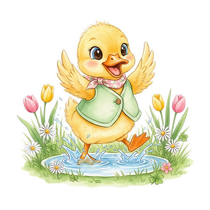 Yellow Duckling 100% Cotton Fabric Panel Block Quilt Square FLIP-AAB337