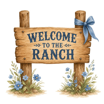 Welcome to the Ranch 100% Cotton Fabric Panel Block Quilt Square AAB345
