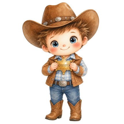 cowboy kid fabric panel