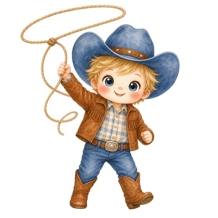cowboy kid fabric panel