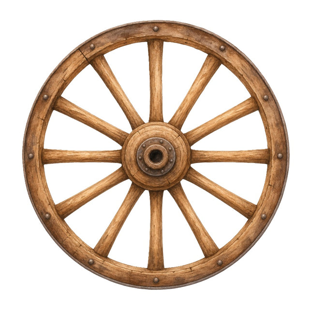 wooden wagon wheel fabric panel
