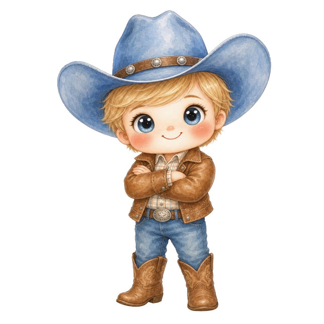 cowboy kid fabric panel