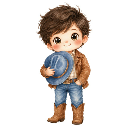 cowboy kid fabric panel