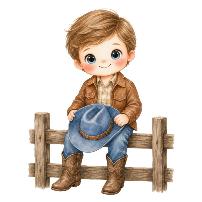 cowboy boy fabric panel