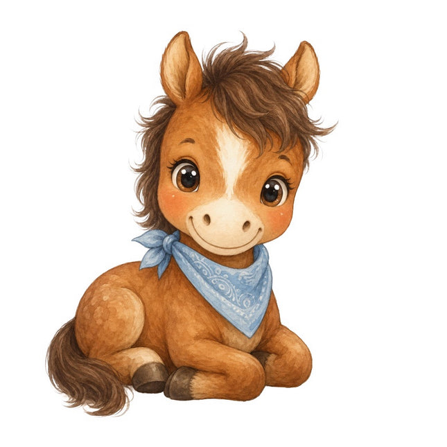 Horse Wearing Bandana 100% Cotton Fabric Panel Block FLIP-AAB370