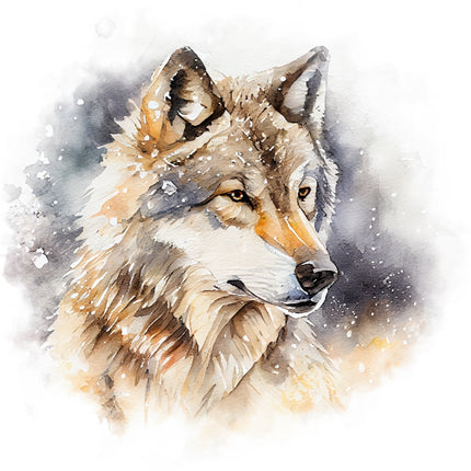 Winter Wolf 100% Cotton Fabric Panel Block Quilt Square AAB4027