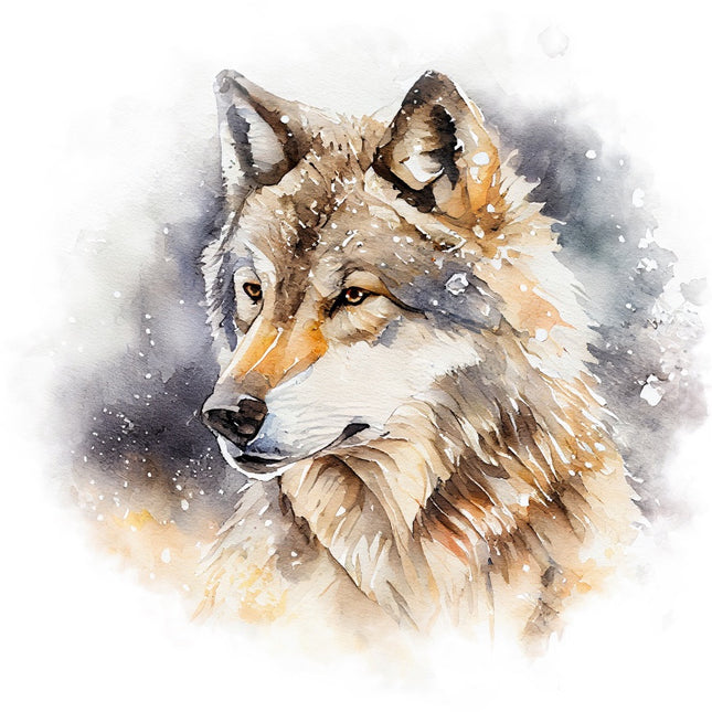 Winter Wolf 100% Cotton Fabric Panel Block Quilt Square FLIP-AAB4027