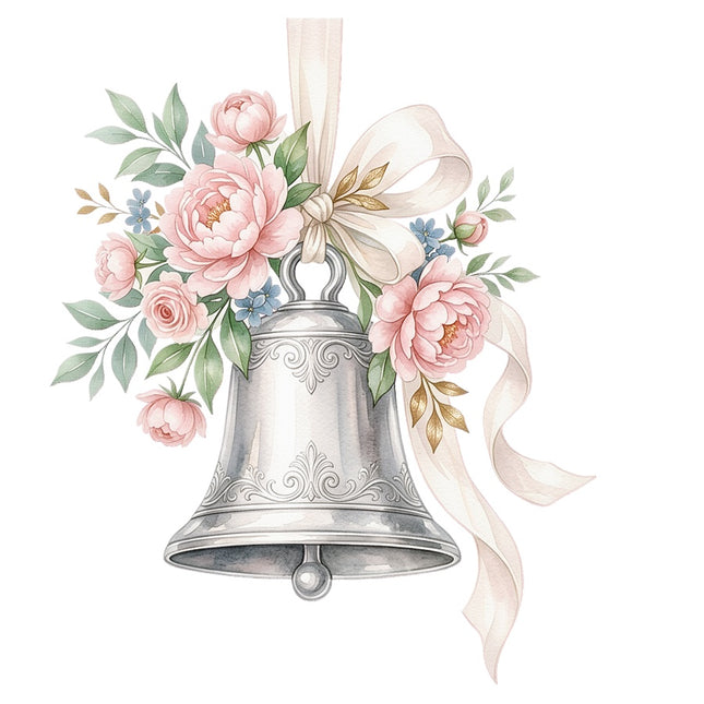 Wedding Bell 100% Cotton Fabric Panel Block Quilt Square AAB5007