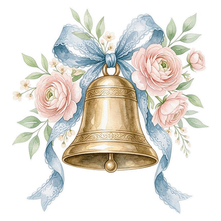 Wedding Bell 100% Cotton Fabric Panel Block Quilt Square AAB5009