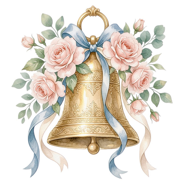 Wedding Bell 100% Cotton Fabric Panel Block Quilt Square AAB5010