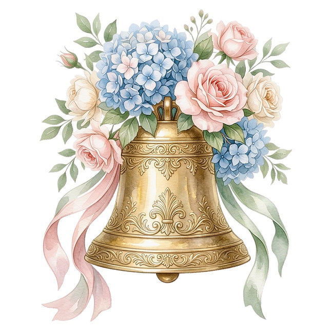 Wedding Bell 100% Cotton Fabric Panel Block Quilt Square AAB5014