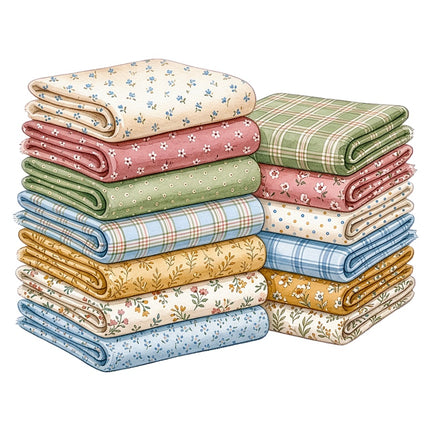 Fabric Stack 100% Cotton Fabric Panel Block Quilt Square AAB5024