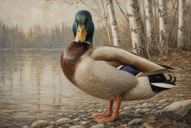 Mallard Duck 100% Cotton Fabric Panel AAB5666