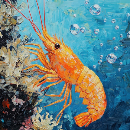 Shrimp 100% Cotton Fabric Panel AAB5668