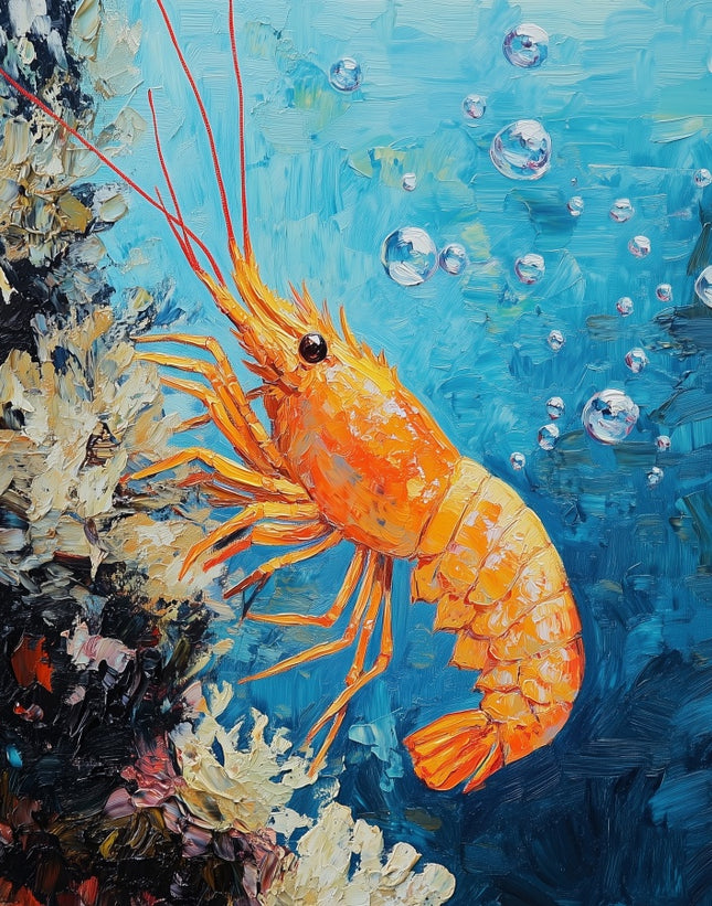 Shrimp 100% Cotton Fabric Panel AAB5668