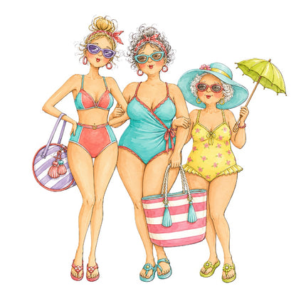 beach ladies fabric panel