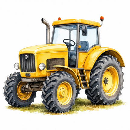yellow tractor fabric panel