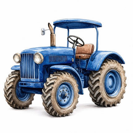 Blue Tractor 100% Cotton Fabric Panel Block Quilt Square FLIP-AAB658