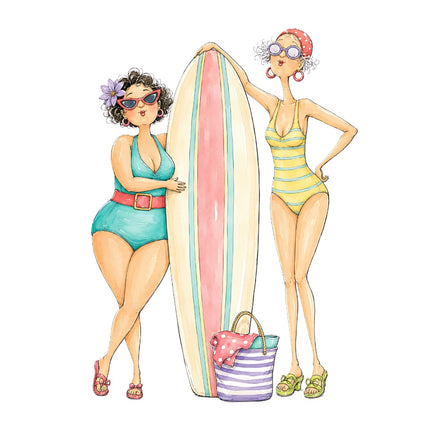 beach ladies fabric panel