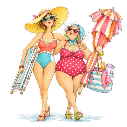 beach ladies fabric panel