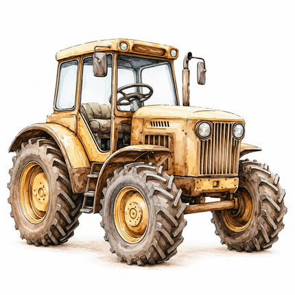 Tractor 100% Cotton Fabric Panel Block Quilt Square FLIP-AAB675