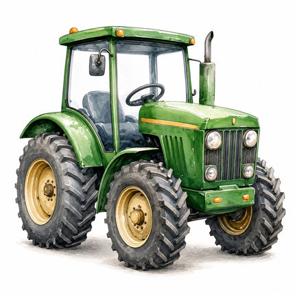 green farm tractor fabric panel