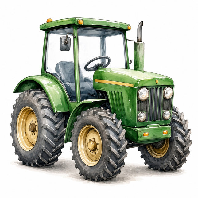 green farm tractor fabric panel