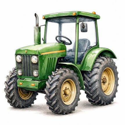 Green Tractor 100% Cotton Fabric Panel Block Quilt Square FLIP-AAB679