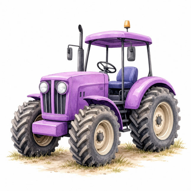 purple farm tractor fabric panel