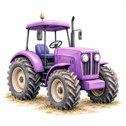 Purple Tractor 100% Cotton Fabric Panel Block Quilt Square FLIP-AAB683