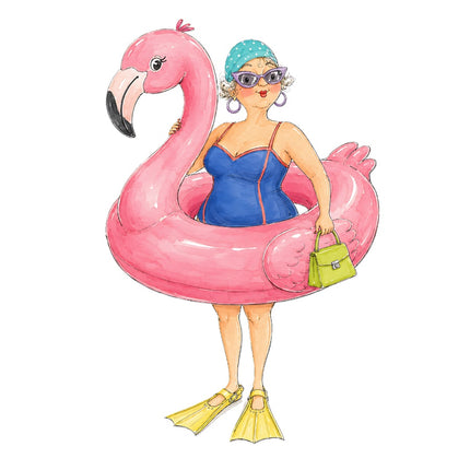 beach lady fabric panel