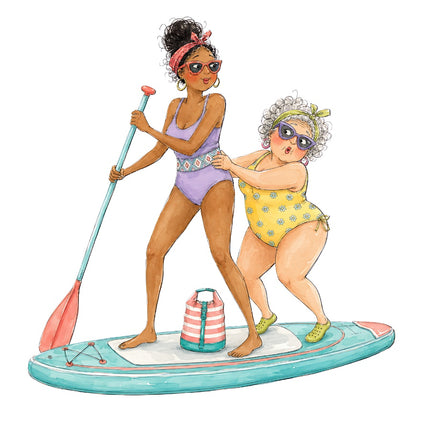 beach ladies friends fabric panel