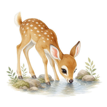 Deer 100% Cotton Fabric Panel Block Quilt Square FLIP-AAB716