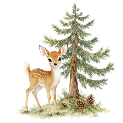 Deer 100% Cotton Fabric Panel Block Quilt Square FLIP-AAB732