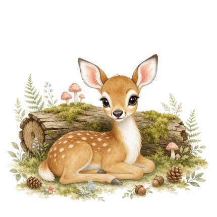 Deer 100% Cotton Fabric Panel Block Quilt Square FLIP-AAB733