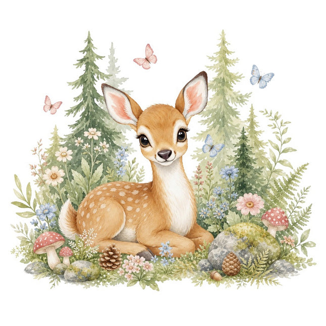 Deer 100% Cotton Fabric Panel Block Quilt Square FLIP-AAB734