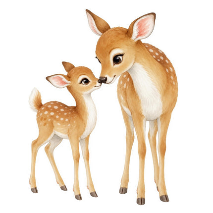 Deer & Fawn 100% Cotton Fabric Panel Block Quilt Square FLIP-AAB735