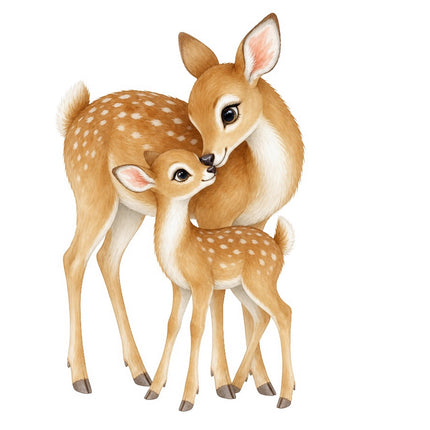 Deer & Fawn 100% Cotton Fabric Panel Block Quilt Square FLIP-AAB737