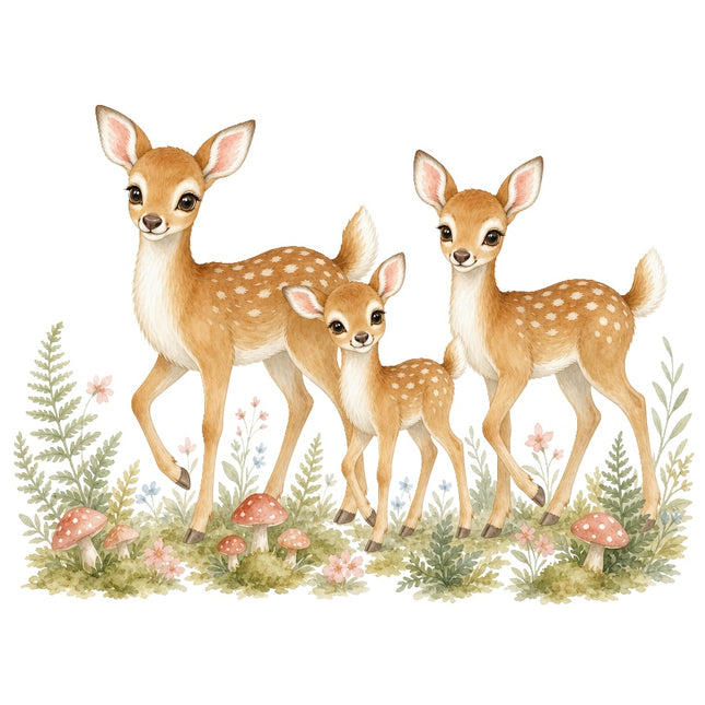 Deer 100% Cotton Fabric Panel Block Quilt Square AAB741